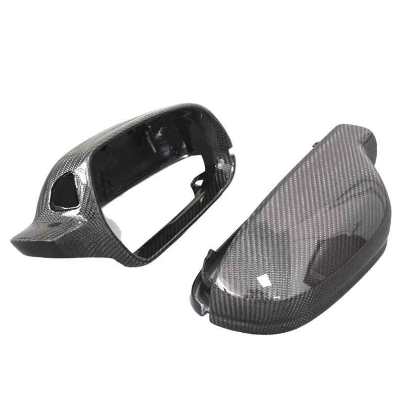 Gloss Carbon Fiber Mirror Caps for Audi Models - Image 2