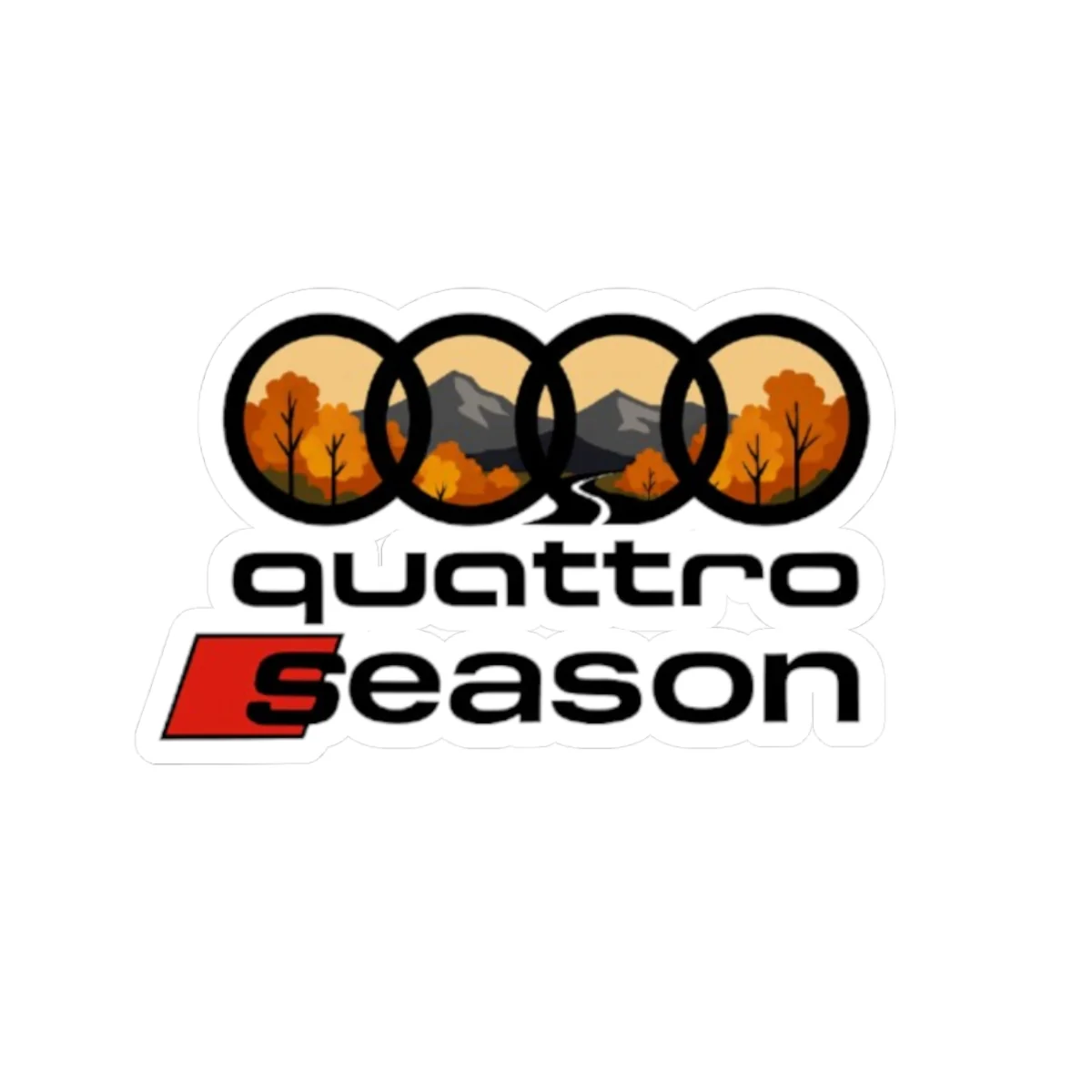 Quattro Season Sticker Audi Quattro-Inspired Kiss-Cut Decal Euro Car Enthusiast Gift - Image 4